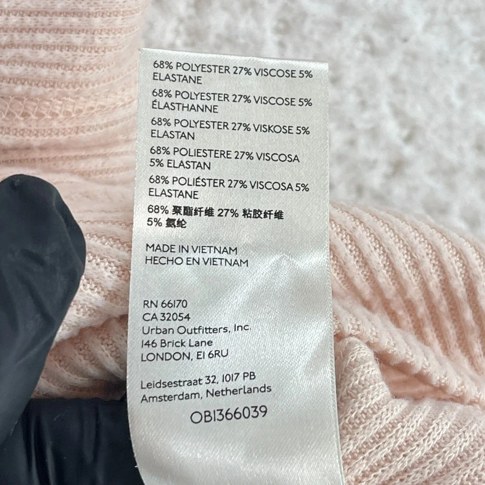 Free People Pink Cozy With You Surplice Pullover Shirt‎ Womens Ribbed Size XS